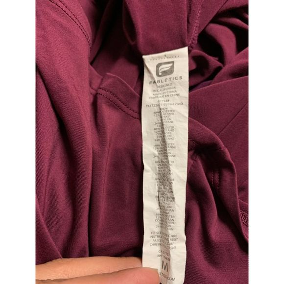 Fabletics, "Liv Tank Top" with Built-in Bra,"Blackberry"/Purple/Red, Medium,Used - Picture 4 of 6